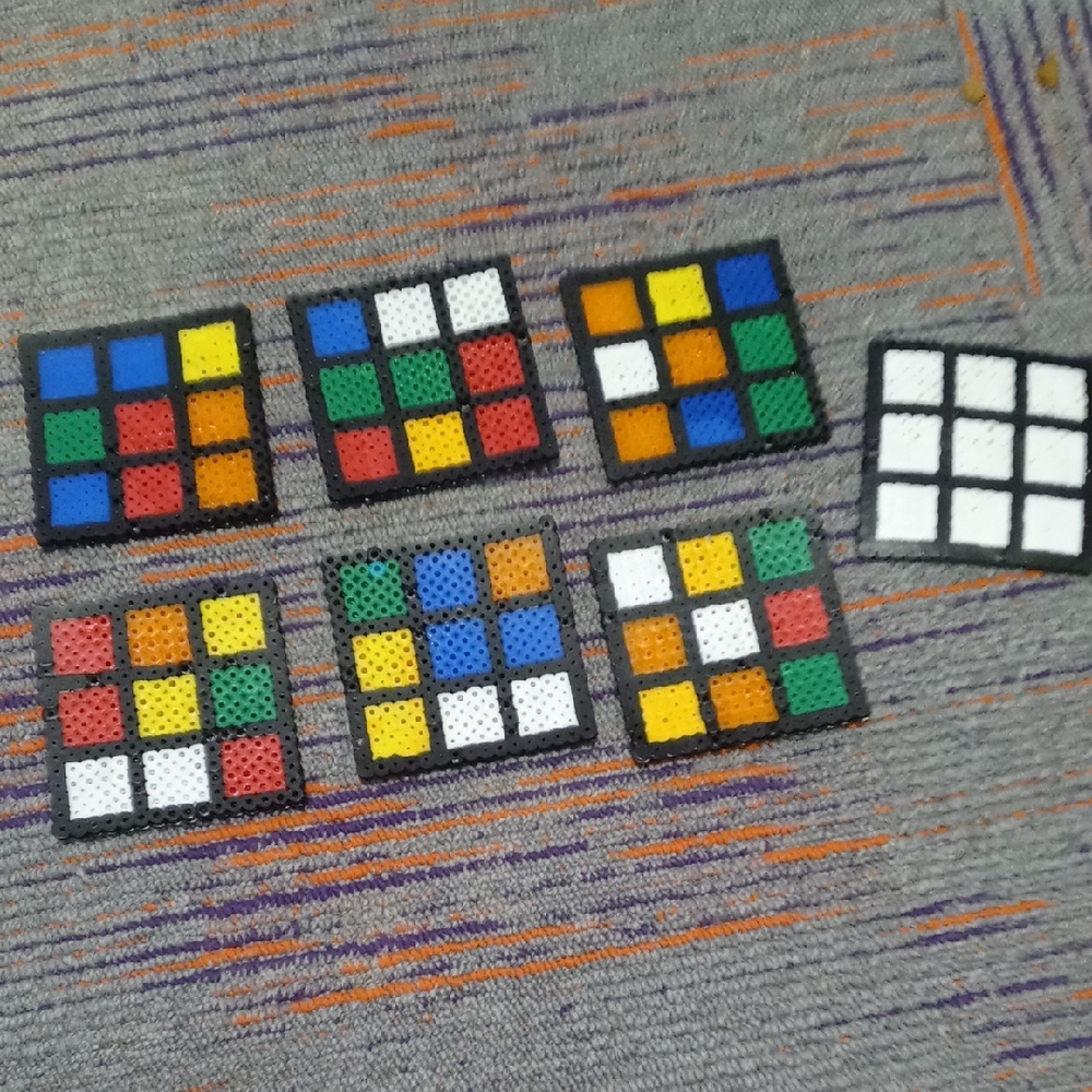 Colorful Cube Pattern Patches Set